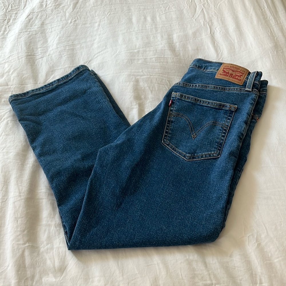 LEVI’S: Ribcage Straight Ankle Blue Jeans